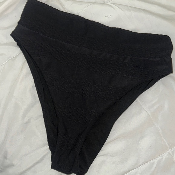Black Textured Bikini Bottom - Picture 2 of 6